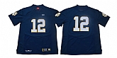 Notre Dame 12 Blue Under Armour College Football Jersey,baseball caps,new era cap wholesale,wholesale hats